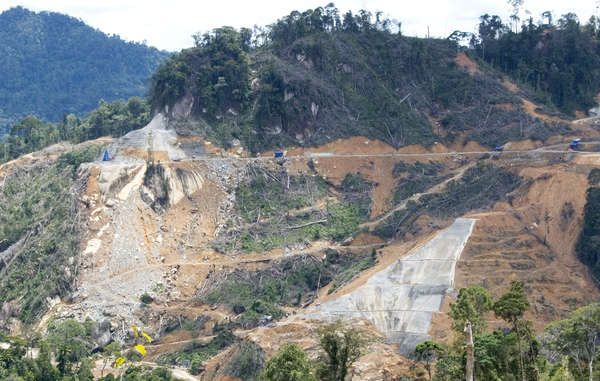 Murum Dam construction, Sarawak, Borneo, Malaysia.