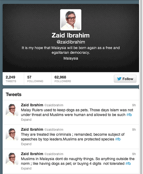 Screen capture of the series of tweets Zaid posted on the issue.